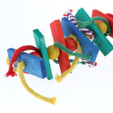 Max Small to Large Parrots Toy Parrot Wood Blocks Bird Chew Toy 2