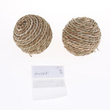 Maxbell 2pcs Bite Resistant Rattan Straw Woven Ball for Hamsters Rabbits AN-03