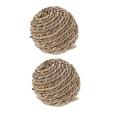 Maxbell 2pcs Bite Resistant Rattan Straw Woven Ball for Hamsters Rabbits AN-03