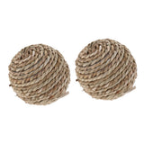 Maxbell 2pcs Bite Resistant Rattan Straw Woven Ball for Hamsters Rabbits AN-03