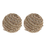Maxbell 2pcs Bite Resistant Rattan Straw Woven Ball for Hamsters Rabbits AN-03