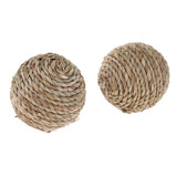 Maxbell 2pcs Bite Resistant Rattan Straw Woven Ball for Hamsters Rabbits AN-03