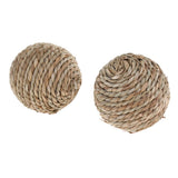 Maxbell 2pcs Bite Resistant Rattan Straw Woven Ball for Hamsters Rabbits AN-03