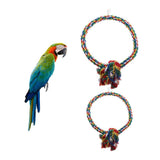 Maxbell Pet Bite-resistant Cotton Rope Swing Bird Toy Round Circle Ring  L