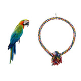 Maxbell Pet Bite-resistant Cotton Rope Swing Bird Toy Round Circle Ring  L