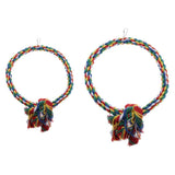 Maxbell Pet Bite-resistant Cotton Rope Swing Bird Toy Round Circle Ring  L