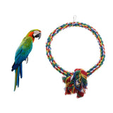 Maxbell Pet Bite-resistant Cotton Rope Swing Bird Toy Round Circle Ring  S