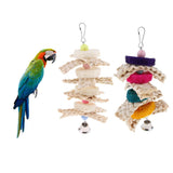 Maxbell Bird Parrot Toys Pet Bird Cage Hammock Swing Hanging Toy for Bird wood