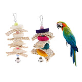 Maxbell Bird Parrot Toys Pet Bird Cage Hammock Swing Hanging Toy for Bird wood