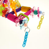 Maxbell Bird Chew Toy Parrot Climbing Ladder Swinging Acrylic Bridge Hanging Toy