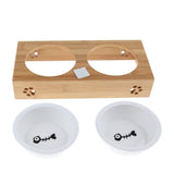 Maxbell Raised Pet Feeder Solid Bamboo Stand Perfect for Cats and Small Dogs  S02
