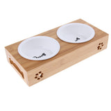 Maxbell Raised Pet Feeder Solid Bamboo Stand Perfect for Cats and Small Dogs  S02