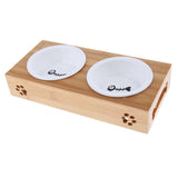 Maxbell Raised Pet Feeder Solid Bamboo Stand Perfect for Cats and Small Dogs  S02