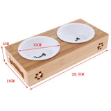 Maxbell Raised Pet Feeder Solid Bamboo Stand Perfect for Cats and Small Dogs  S02