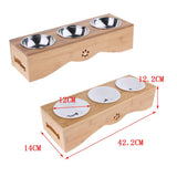 Maxbell Raised Pet Feeder Solid Bamboo Stand Perfect for Cats and Small Dogs  S04