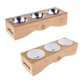 Maxbell Raised Pet Feeder Solid Bamboo Stand Perfect for Cats and Small Dogs  S04