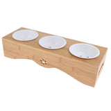 Maxbell Raised Pet Feeder Solid Bamboo Stand Perfect for Cats and Small Dogs  S04