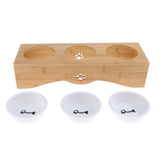 Maxbell Raised Pet Feeder Solid Bamboo Stand Perfect for Cats and Small Dogs  S04