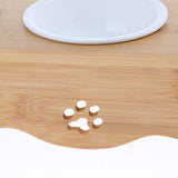 Maxbell Raised Pet Feeder Solid Bamboo Stand Perfect for Cats and Small Dogs  S04