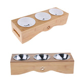 Maxbell Raised Pet Feeder Solid Bamboo Stand Perfect for Cats and Small Dogs  S04