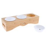 Maxbell Raised Pet Feeder Solid Bamboo Stand Perfect for Cats and Small Dogs  S04
