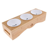 Maxbell Raised Pet Feeder Solid Bamboo Stand Perfect for Cats and Small Dogs  S04