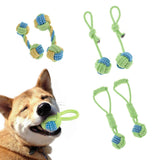 Maxbell 2PCS Pet Puppy Dog Doggy Interactive Chew Rope Toys Single Ball 1