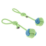 Maxbell 2PCS Pet Puppy Dog Doggy Interactive Chew Rope Toys Single Ball 1