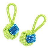 Maxbell 2PCS Pet Puppy Dog Doggy Interactive Chew Rope Toys Single Ball 2