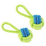 Maxbell 2PCS Pet Puppy Dog Doggy Interactive Chew Rope Toys Single Ball 2