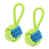 Maxbell 2PCS Pet Puppy Dog Doggy Interactive Chew Rope Toys Single Ball 2