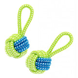 Maxbell 2PCS Pet Puppy Dog Doggy Interactive Chew Rope Toys Single Ball 2