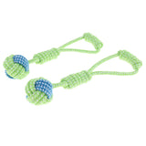 Maxbell 2PCS Pet Puppy Dog Doggy Interactive Chew Rope Toys Single Ball 2