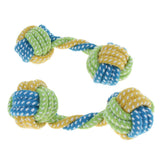 Maxbell 2PCS Pet Puppy Dog Doggy Interactive Chew Rope Toys Double Balls