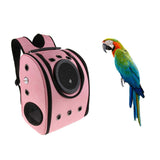 Max Clear Cover Pet Travel Bird Parrot Cage Carrier with Wooden Perch Pink