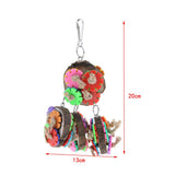 Maxbell Parrot Cage Ornament Colorful Toy Bird Chew Wood Log Block Toy
