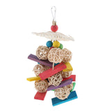 Maxbell Parrot Cage Decorative Toy Bird Chew Wood Rattan Balls Toy