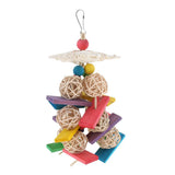 Maxbell Parrot Cage Decorative Toy Bird Chew Wood Rattan Balls Toy