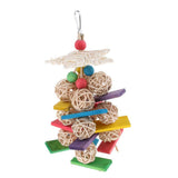 Maxbell Parrot Cage Decorative Toy Bird Chew Wood Rattan Balls Toy