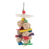 Maxbell Parrot Cage Decorative Toy Bird Chew Wood Rattan Balls Toy