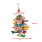 Maxbell Parrot Cage Decorative Toy Bird Chew Wood Rattan Balls Toy