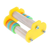 Maxbell Wooden Parrot Stand Perch Roller Skate Foot Toy Bird Training Smart Toy S