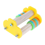 Maxbell Wooden Parrot Stand Perch Roller Skate Foot Toy Bird Training Smart Toy S