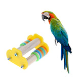 Maxbell Wooden Parrot Stand Perch Roller Skate Foot Toy Bird Training Smart Toy S