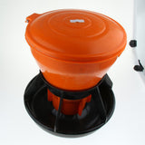 Max Plastic Orange & Black Poultry Feeder For Chickens/Hens/Ducks/Chicks