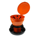 Max Plastic Orange & Black Poultry Feeder For Chickens/Hens/Ducks/Chicks