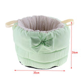 Max Washable Round Dog Cat Bed Warm Winter Nest for Small Animals  Green Tea