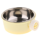 Maxbell Easy Clean Food & Water Dog Bowl Pet Cage Hanging Feeding Bowl Yellow