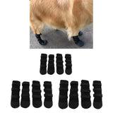 Maxbell Dog Boots Non Slip Pet Booties for Medium Large Dogs Black 4 Pcs  S