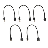 Maxbell 5 Pcs USB Night Light Extension Cord Connector Line Wire Black